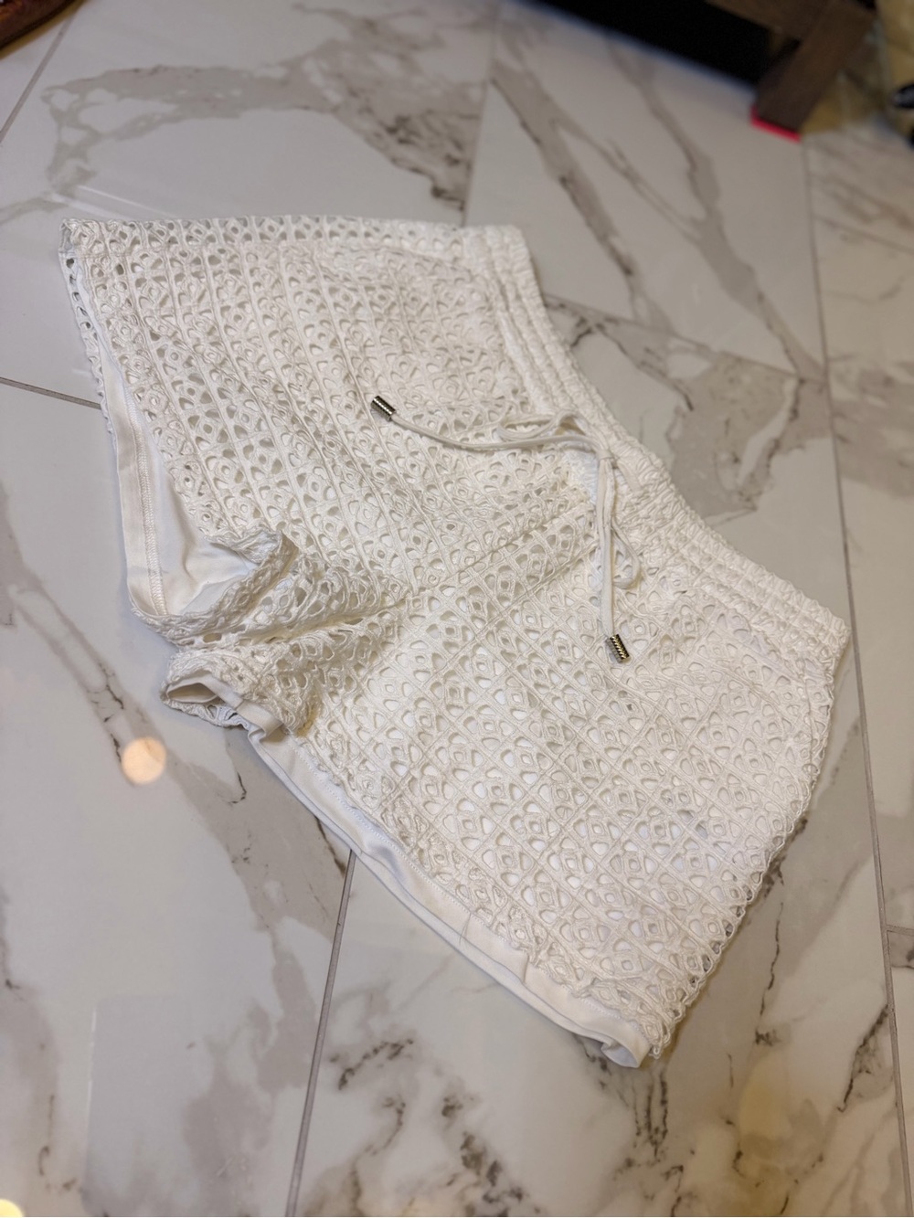 White Crochet Lace Women’s Shorts
